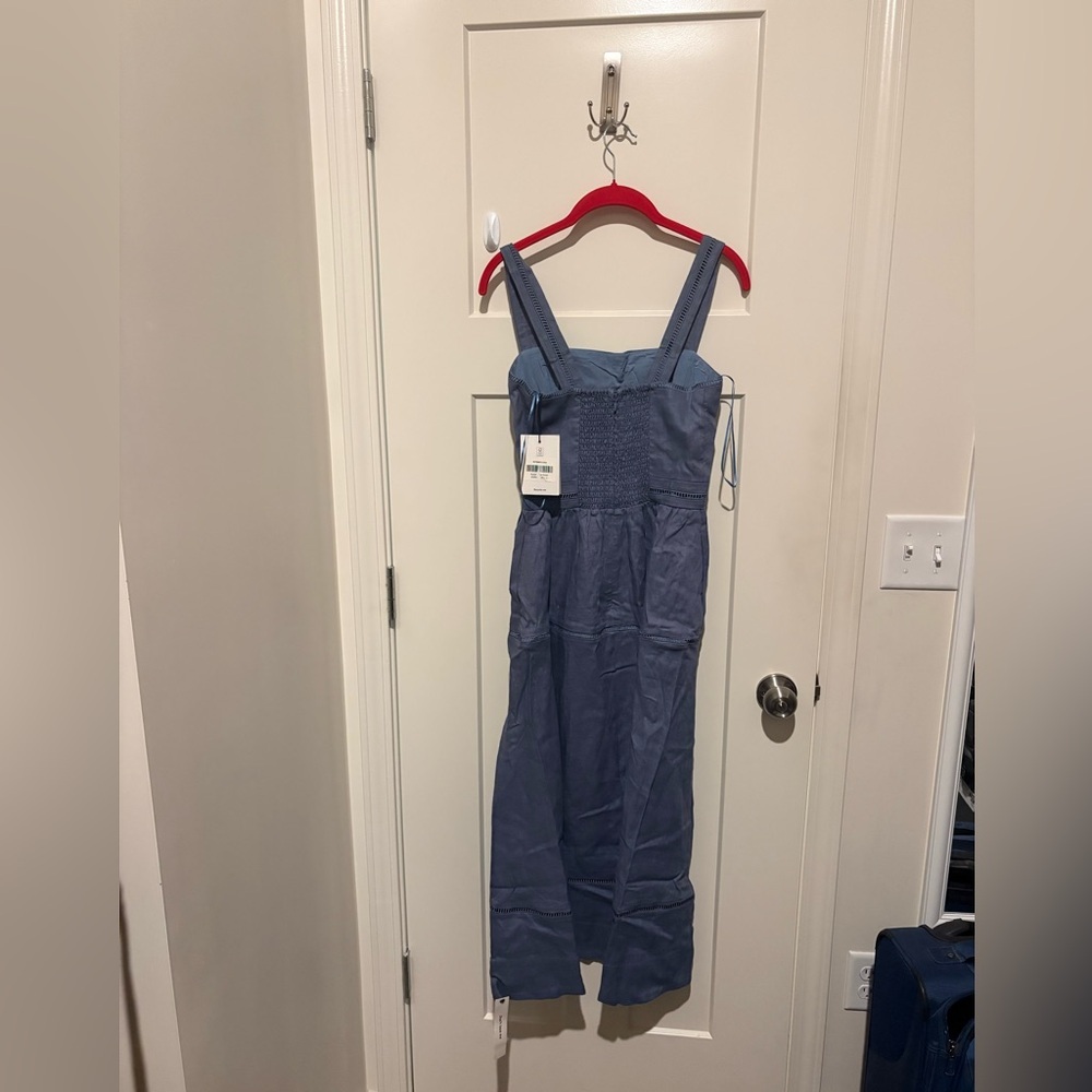 Reformation Everett Linen Dress Size 4 Cornflower NWT - Picture 5 of 6